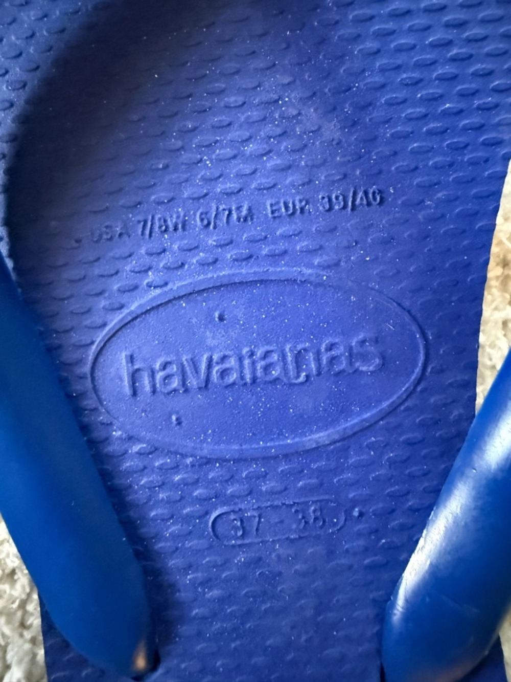 Havaianas Top Brazilian Unisex Flip Flops Sandals Beach Pool Navy Blue 7 8 NWT - Picture 6 of 6